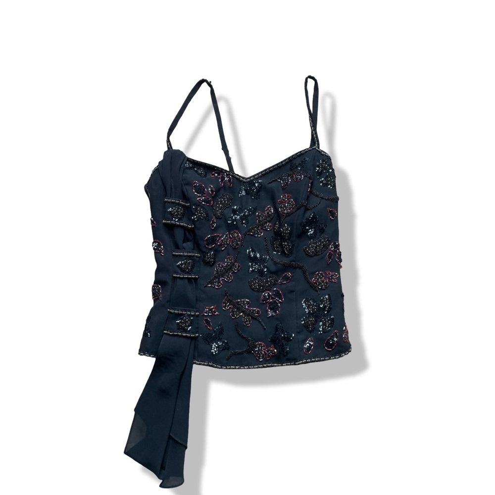 Embellished Navy Blue Women's Top